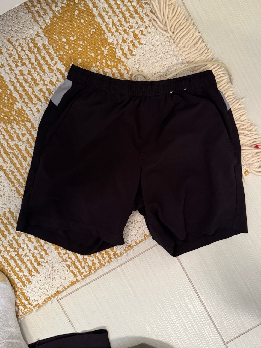 Chubbies Men's Black Athletic Shorts with Reflective Trim